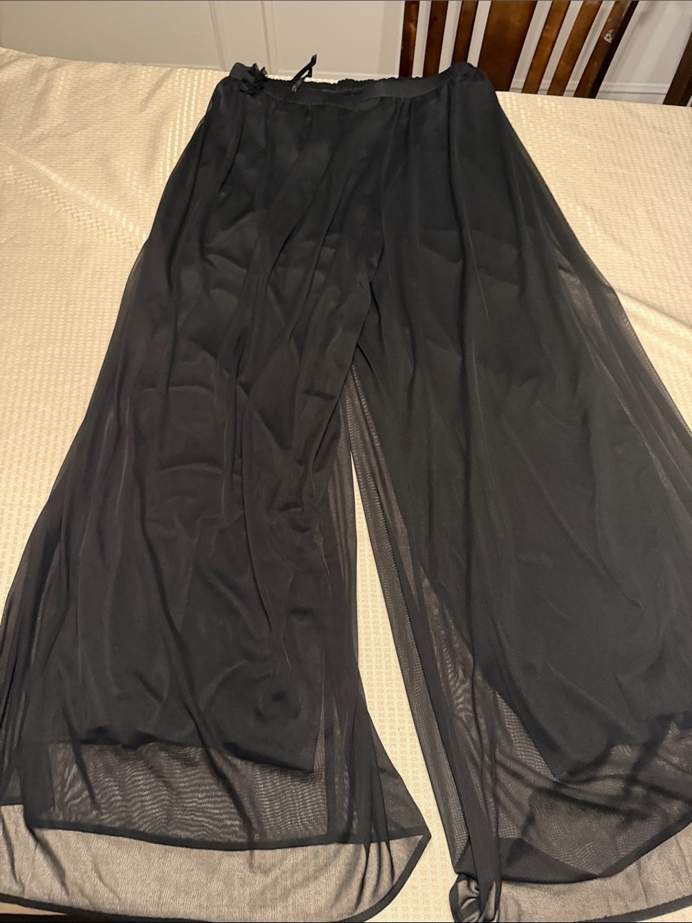 MSK Black Sheer Wide-Leg Overlay Pants